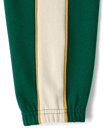 Boys Embroidered Varsity Side Stripe Fleece Jogger Pants - Collegiate Club