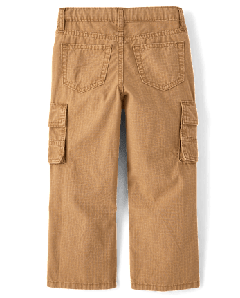 Boys Garment Dyed Ripstop Baggy Cargo Pants - Little Essentials