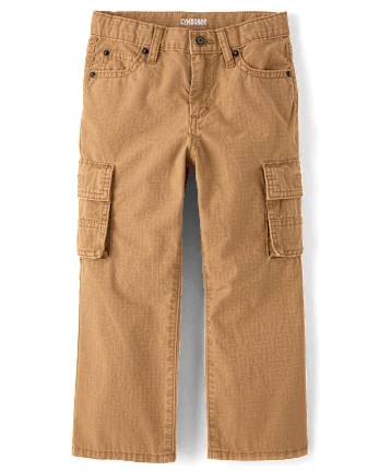 Boys Garment Dyed Ripstop Baggy Cargo Pants - Little Essentials