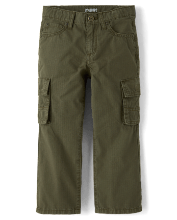 Boys Garment Dyed Ripstop Baggy Cargo Pants - Little Essentials