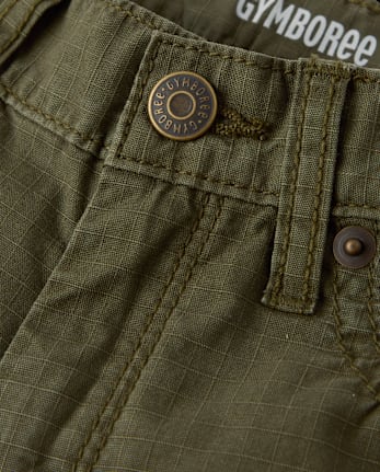 Boys Garment Dyed Ripstop Baggy Cargo Pants - Little Essentials