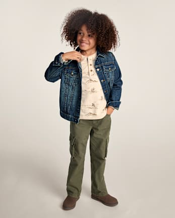 Boys Garment Dyed Ripstop Baggy Cargo Pants - Little Essentials