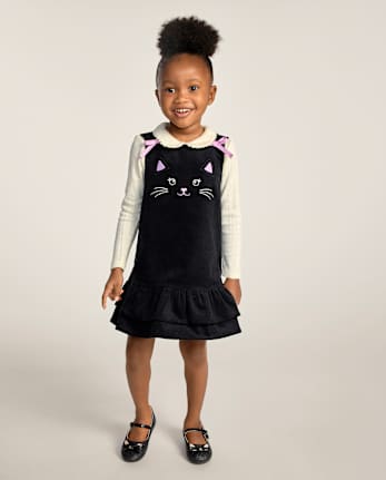 Girls Glitter Cat Ballet Flats - Little Essentials