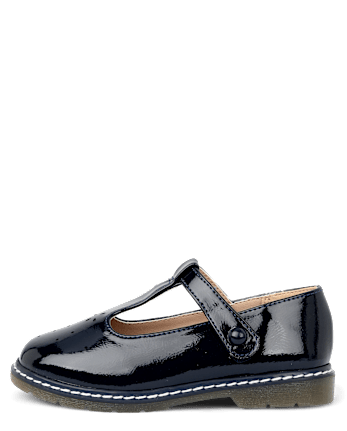 Girls Perforated T-Strap Mary Jane Shoes - Blue Sky Mountain
