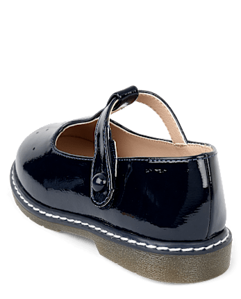 Girls Perforated T-Strap Mary Jane Shoes - Blue Sky Mountain