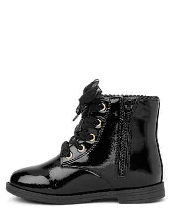Girls Scalloped Lace Up Boots - Little Essentials