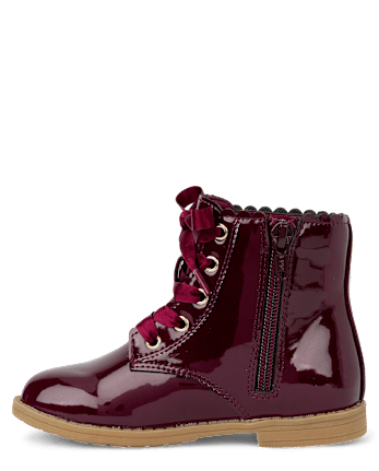 Girls Scalloped Lace Up Boots - Little Essentials