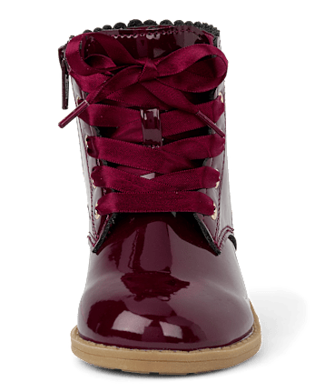 Girls Scalloped Lace Up Boots - Little Essentials