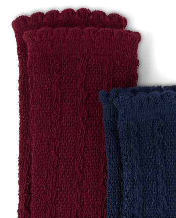 Girls Cable Knit Boot Socks 2-Pack - The Harvest Edit