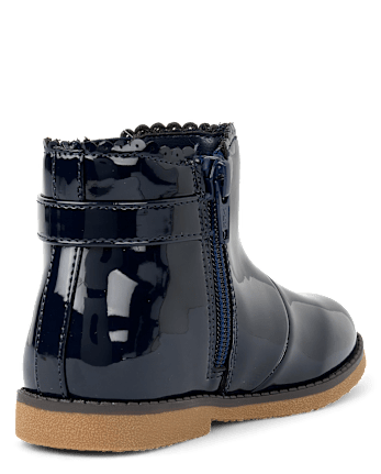 Girls Bow Scalloped Booties - Little Essentials