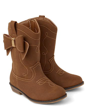 Girls Bow Cowgirl Boots - Little Essentials