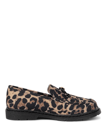Girls Leopard Bow Loafers - The Leopard Edit