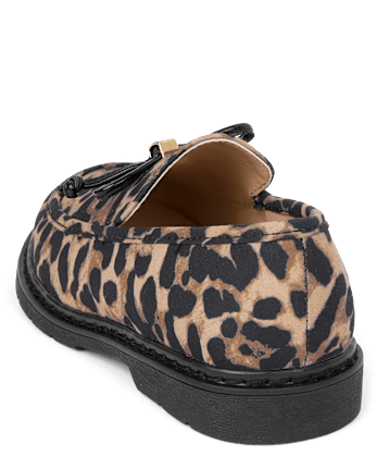 Girls Leopard Bow Loafers - The Leopard Edit