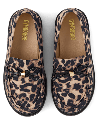 Girls Leopard Bow Loafers - The Leopard Edit