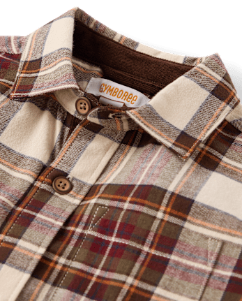 Boys Plaid Flannel Button Up Shirt - Countryside Manor