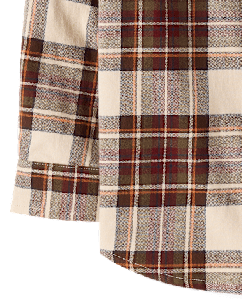 Boys Plaid Flannel Button Up Shirt - Countryside Manor