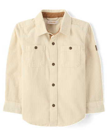 Boys Textured Corduroy Button Up Shirt - The Harvest Edit