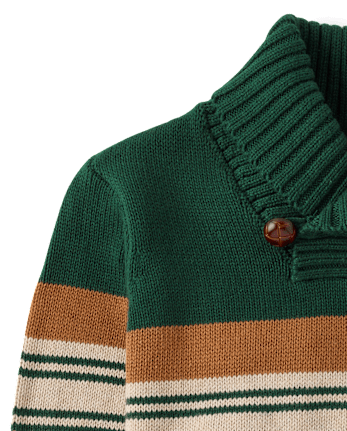 Boys Colorblock Striped Shawl Sweater - Countryside Manor