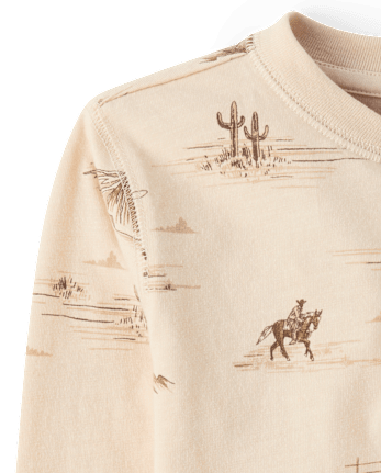 Boys Cowboy Henley Top - Blue Sky Mountain