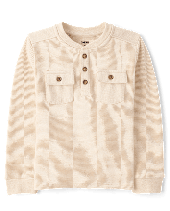Boys Thermal Henley Top - Little Essentials