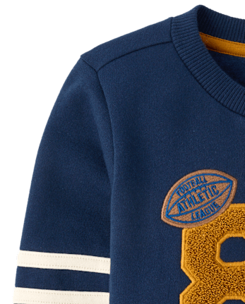 Boys Embroidered Chenille Varsity Fleece Sweatshirt - Collegiate Club