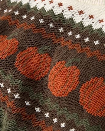 Boys Pumpkin Fairisle Sweater - The Harvest Edit