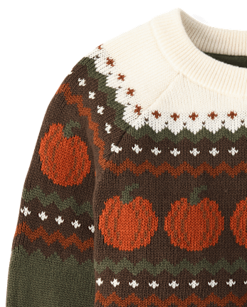 Boys Pumpkin Fairisle Sweater - The Harvest Edit