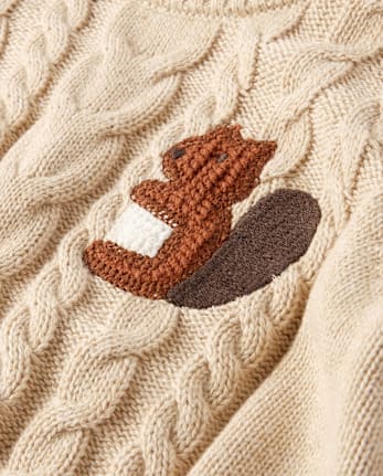 Boys Crochet Icon Cable Knit Sweater - The Harvest Edit