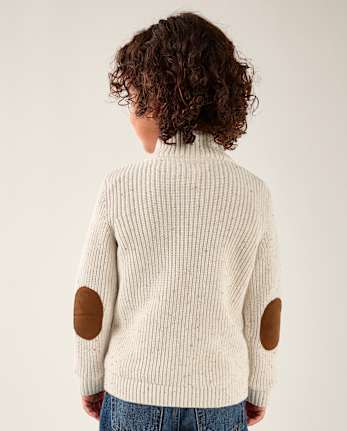 Pull-over à fermeture éclair quart de zip texturé contrasté pour garçon - Little Essentials - H/T VANILLA