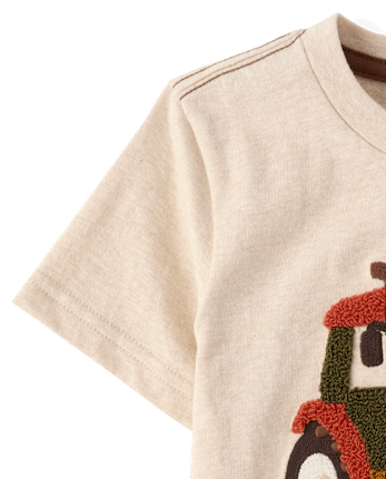 Boys Embroidered Chenille Tractor Top - The Harvest Edit