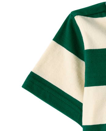 Boys Striped Embroidered Varsity Rugby Polo - Collegiate Club