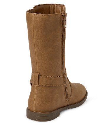 Girls Heart Stud Boots - Little Essentials