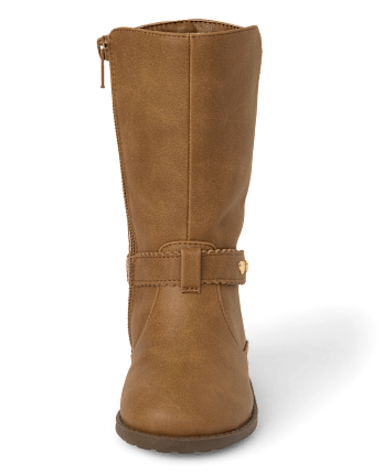 Girls Heart Stud Boots - Little Essentials
