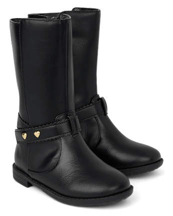Girls Heart Charm Tall Boots - Little Essentials