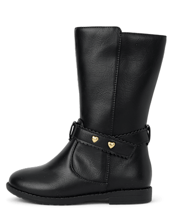 Girls Heart Charm Tall Boots - Little Essentials