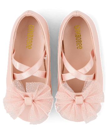 Baby Girls Shimmer Bow Ballet Flats - Le Petite Ballet