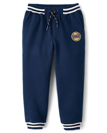 Boys Embroidered Varsity Fleece Jogger Pants - Collegiate Club