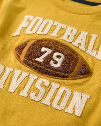 Boys Applique Football Varsity Top - Collegiate Club