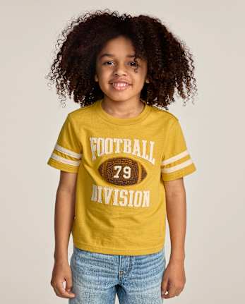 Boys Applique Football Varsity Top - Collegiate Club