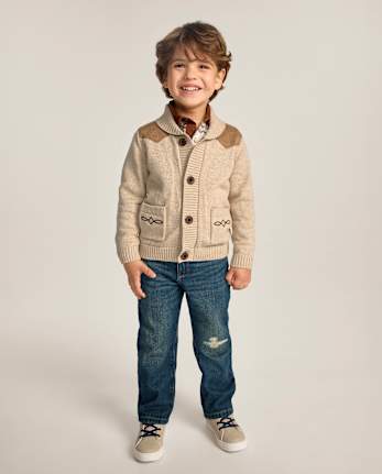 Boys Ripped Relaxed Jeans - Blue Sky Mountain