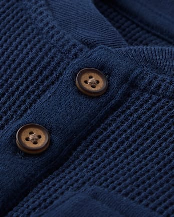 Boys Thermal Henley Top - Little Essentials
