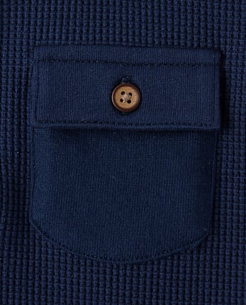 Boys Thermal Henley Top - Little Essentials