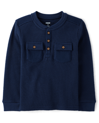 Boys Thermal Henley Top - Little Essentials