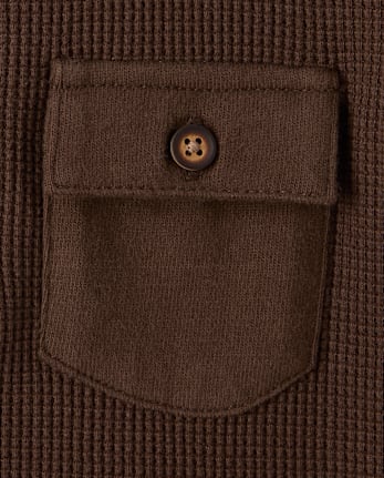 Boys Thermal Henley Top - Little Essentials