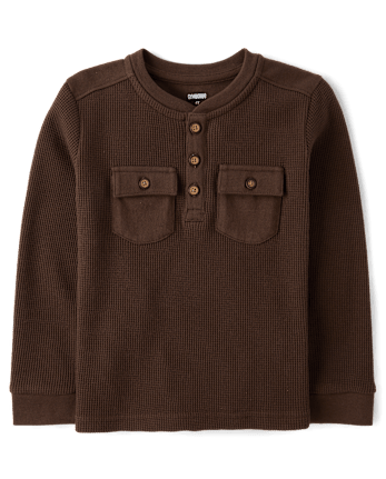 Boys Thermal Henley Top - Little Essentials