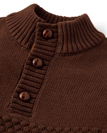 Boys Stitched Mock Neck Sweater - Little Essentials
