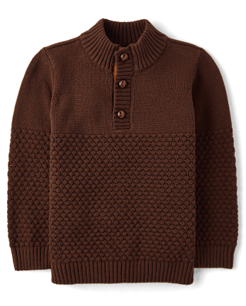 Boys Stitched Mock Neck Sweater - Little Essentials