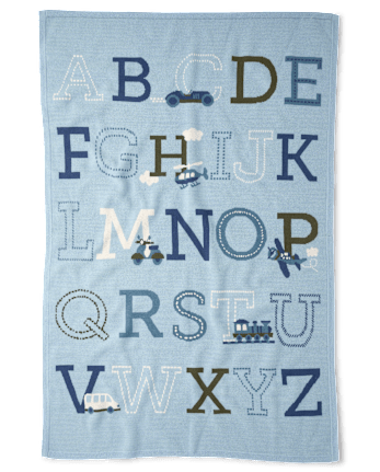 Baby Boys Intarsia Alphabet 4-Piece Gift Box Set - BLUE AURA