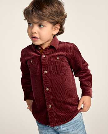 Boys Textured Corduroy Button Up Shirt - The Harvest Edit