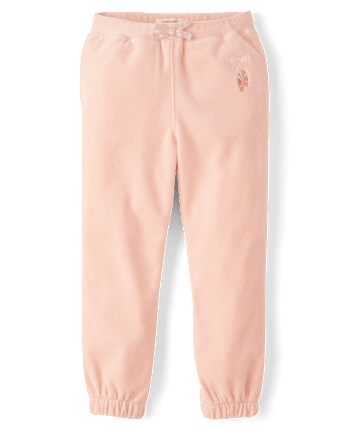 Girls Embroidered Ballet Velour Jogger Pants - Le Petite Ballet